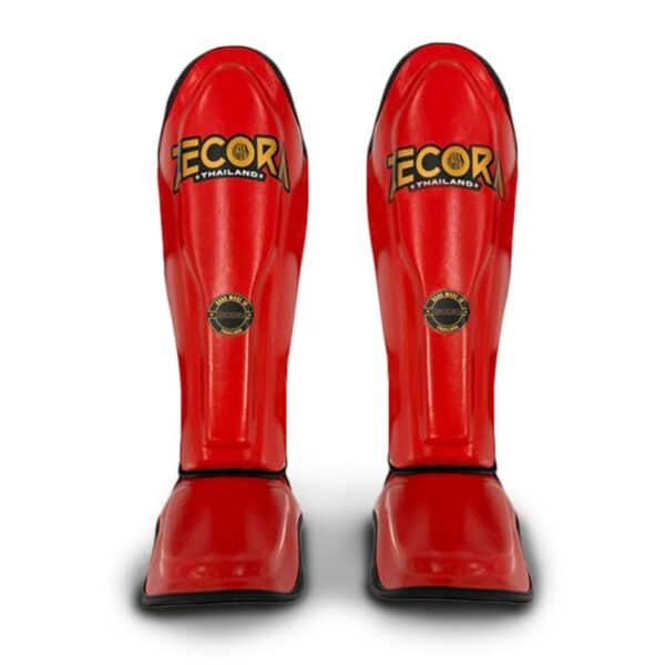 Muay Thai Kickboxing Shin Guards Red - Black