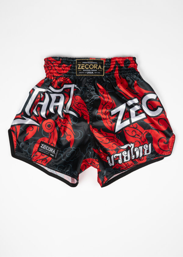 MUAY THAI KICKBOXING ”WARRIOR” RED SHORTS - Image 2