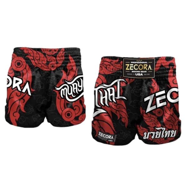 MUAY THAI KICKBOXING ”WARRIOR” RED SHORTS - Image 3
